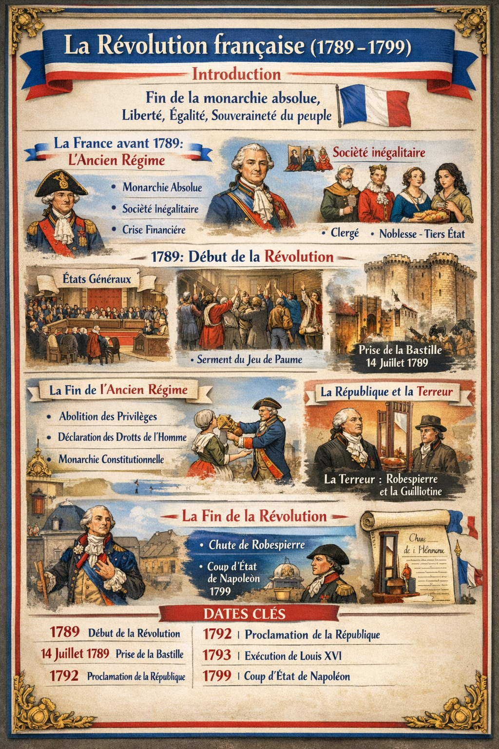 Photo d'un cours de  La Révolution française : Chronologie