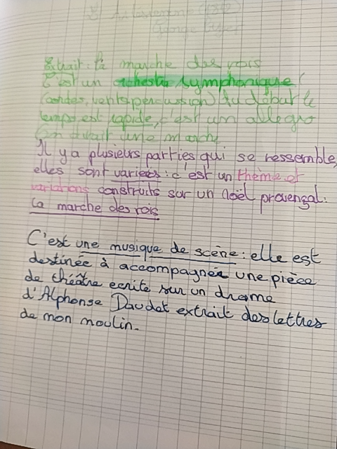 Photo d'un cours de  L'Arlésienne de Georges Bizet