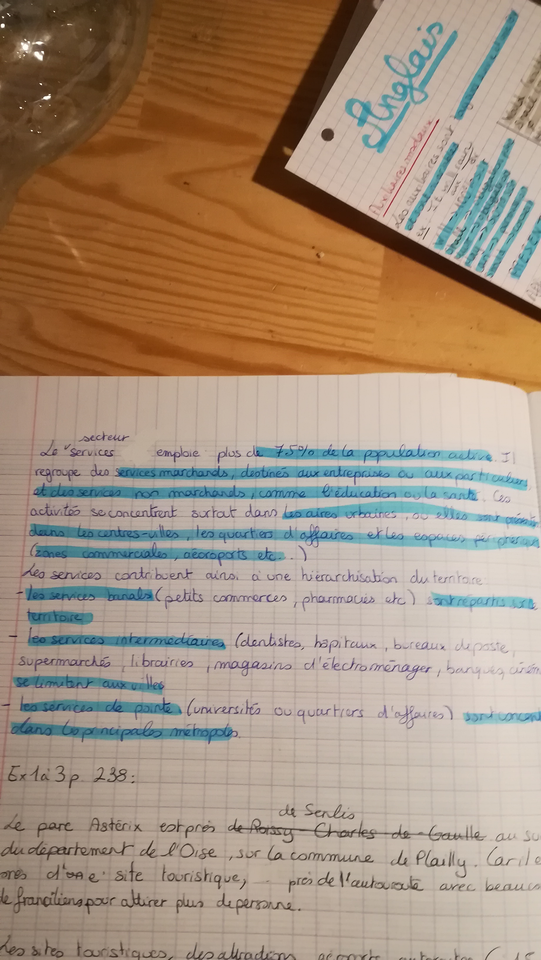 Photo d'un cours de  Le secteur des services