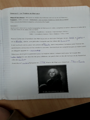 Photo d'un cours de  Le Théâtre de Marivaux