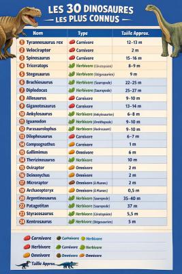 photo  Les 30 dinosaures les plus connus quiz