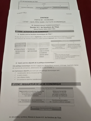 Photo d'un cours de  Les fonctions économiques de l'État