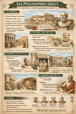 Photo d'un cours de  Les Philosophes Grecs : Socrate, Platon, Aristote
