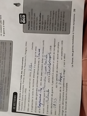 Photo d'un cours de  Les prémices de la guerre