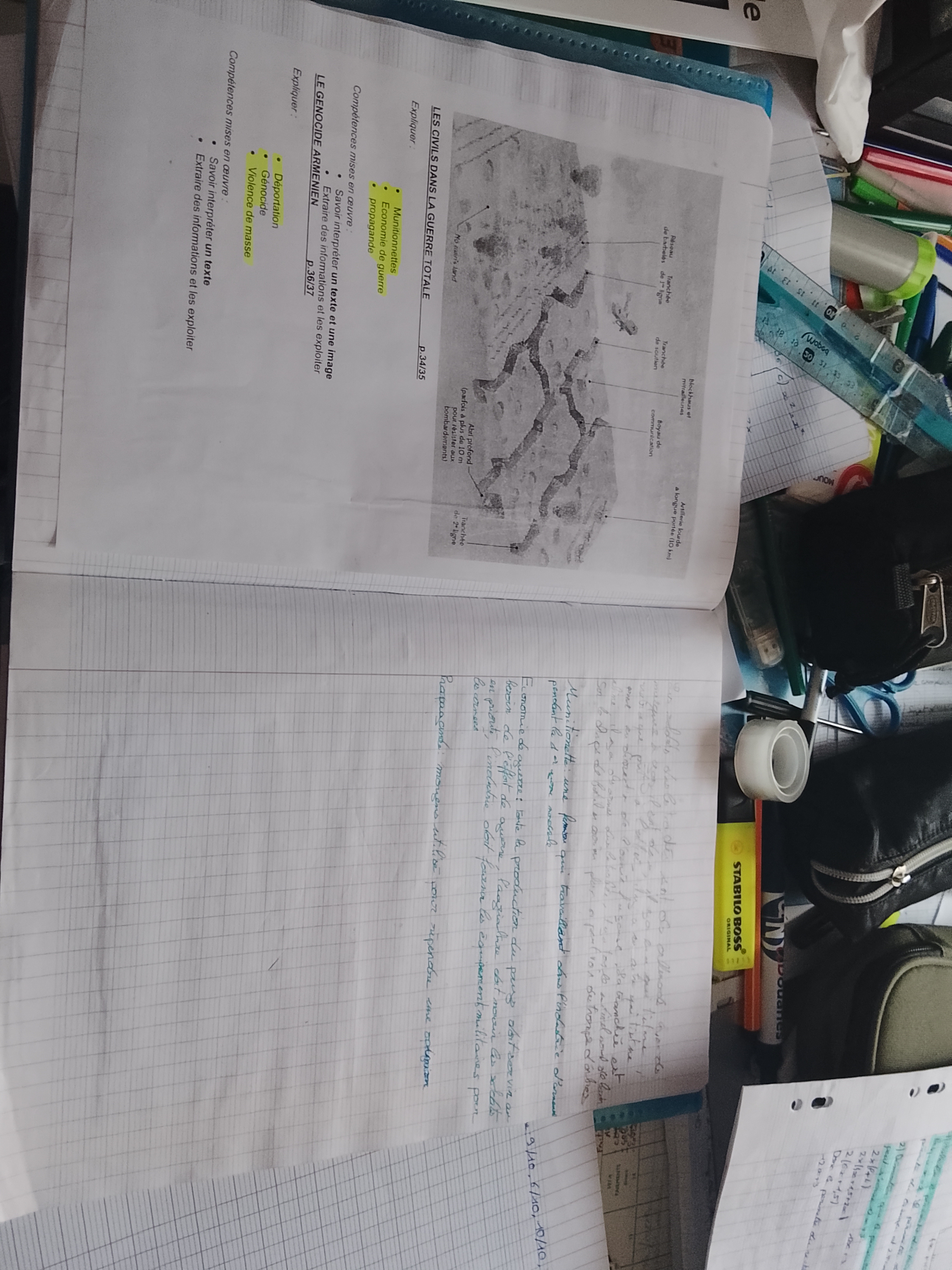 Photo d'un cours de  Les tranchées en guerre totale