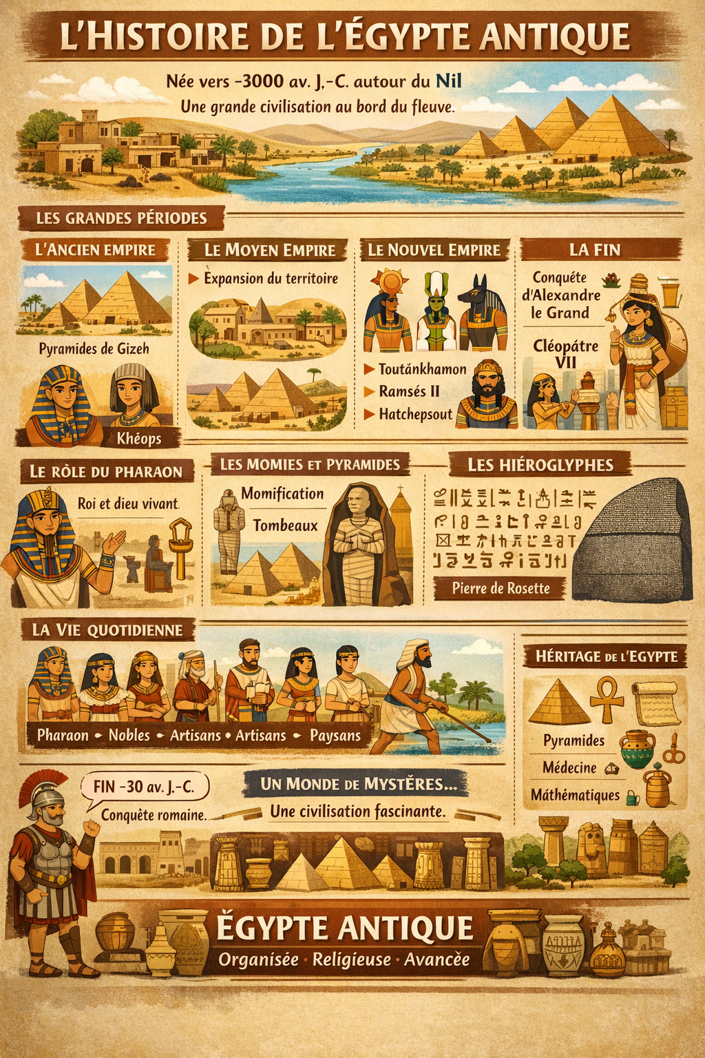 Photo d'un cours de  L'Histoire de l'Égypte Antique