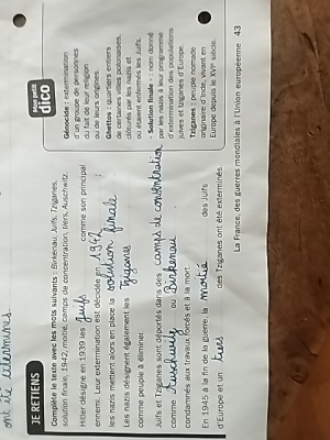 Photo d'un cours de  L'Holocauste et la Solution Finale