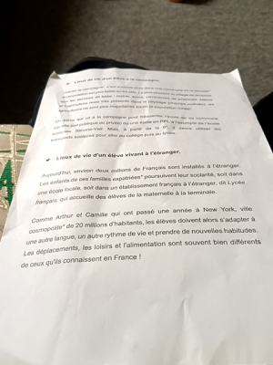 Photo d'un cours de  Lieux de vie des élèves