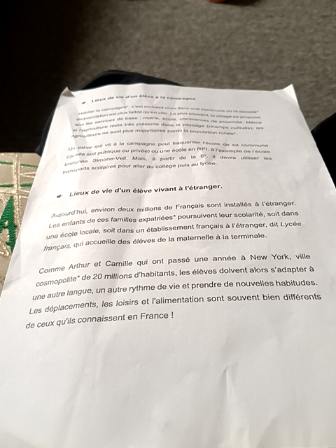 Photo d'un cours de  Lieux de vie des élèves