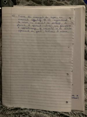 Photo d'un cours de  L'importance des repas partagés