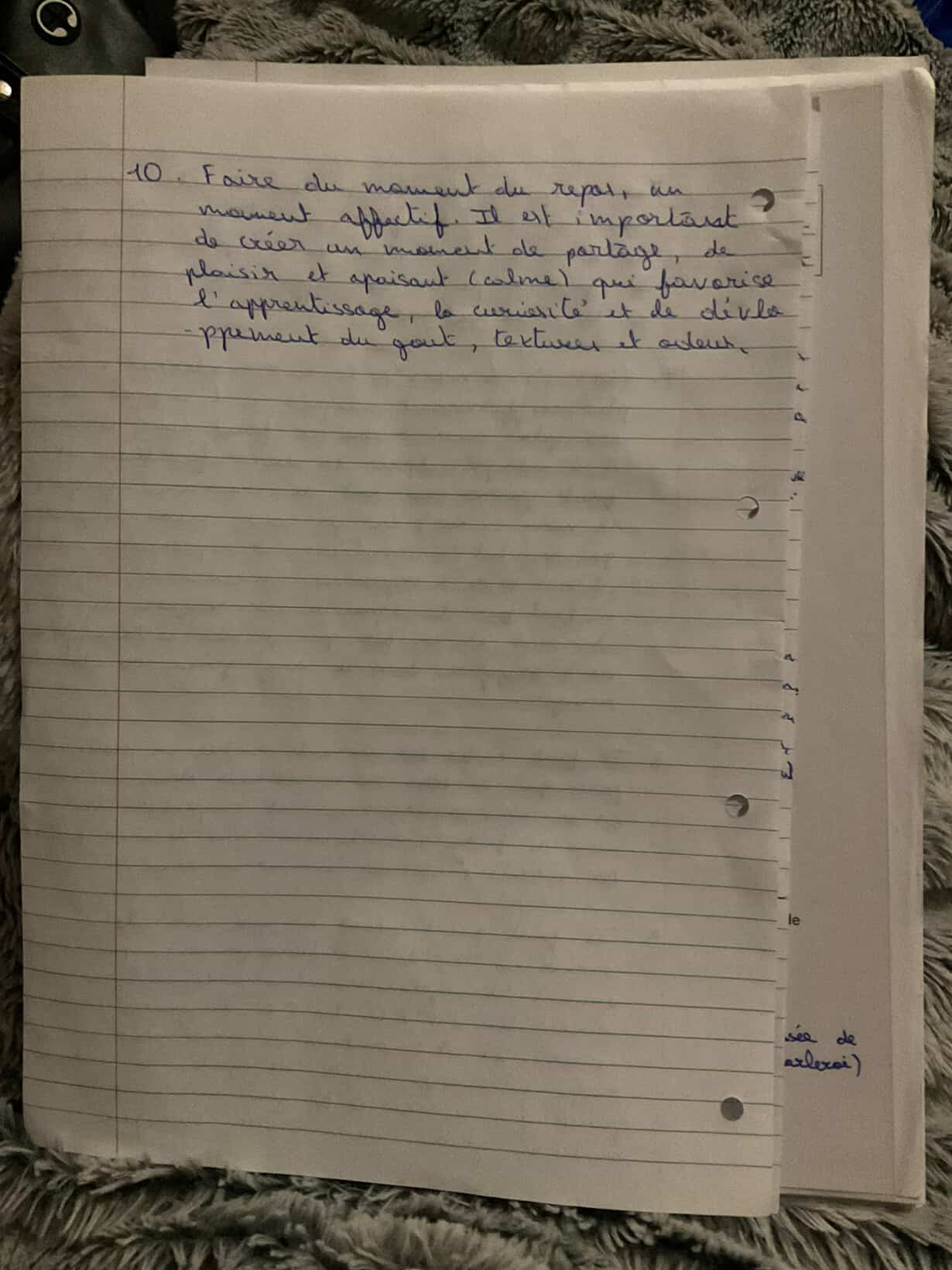 Photo d'un cours de  L'importance des repas partagés