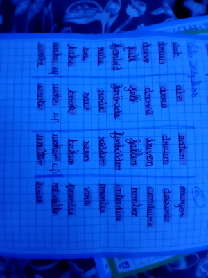 Photo d'un cours de  Liste de verbes irréguliers anglais