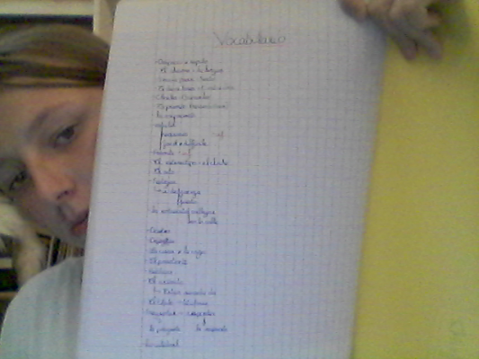 Photo d'un cours de  Liste de vocabulaire français