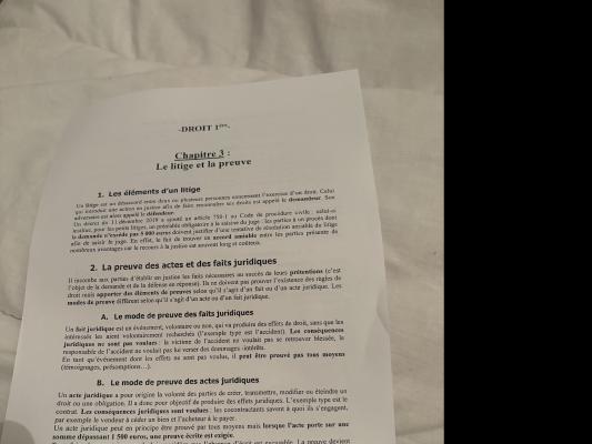 photo  Litige et preuve en droit quiz