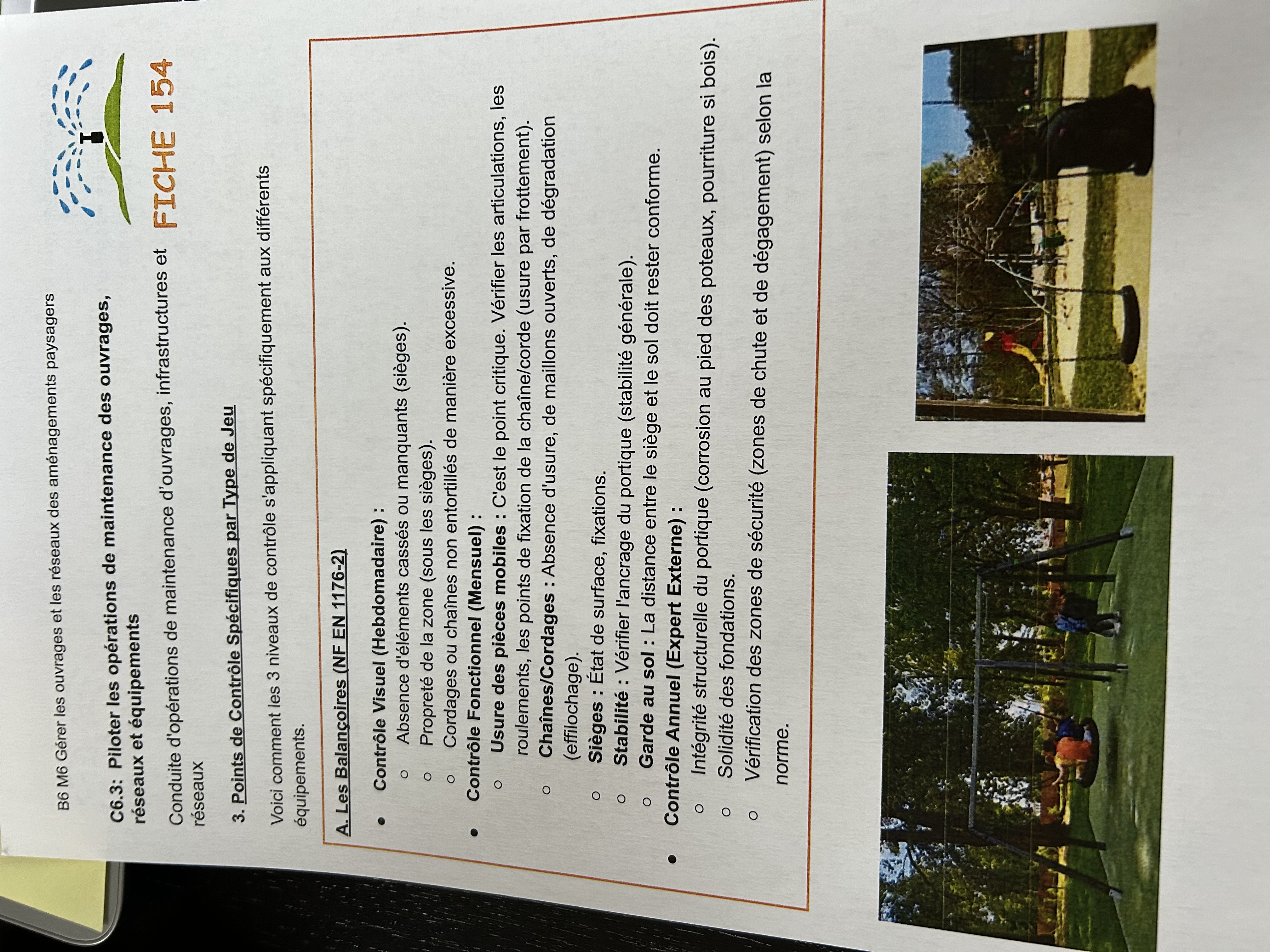 Photo d'un cours de  Maintenance des équipements de jeux