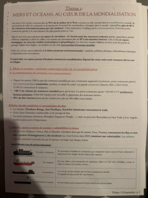 Mers et Océans Mondialisation quiz