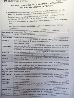 Milieux Métropolitains et Ultramarins quiz