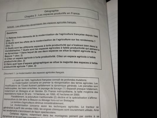 Photo d'un cours de  Modernisation des espaces agricoles français