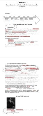 Photo d'un cours de  Modernisation du Québec 1945-1980