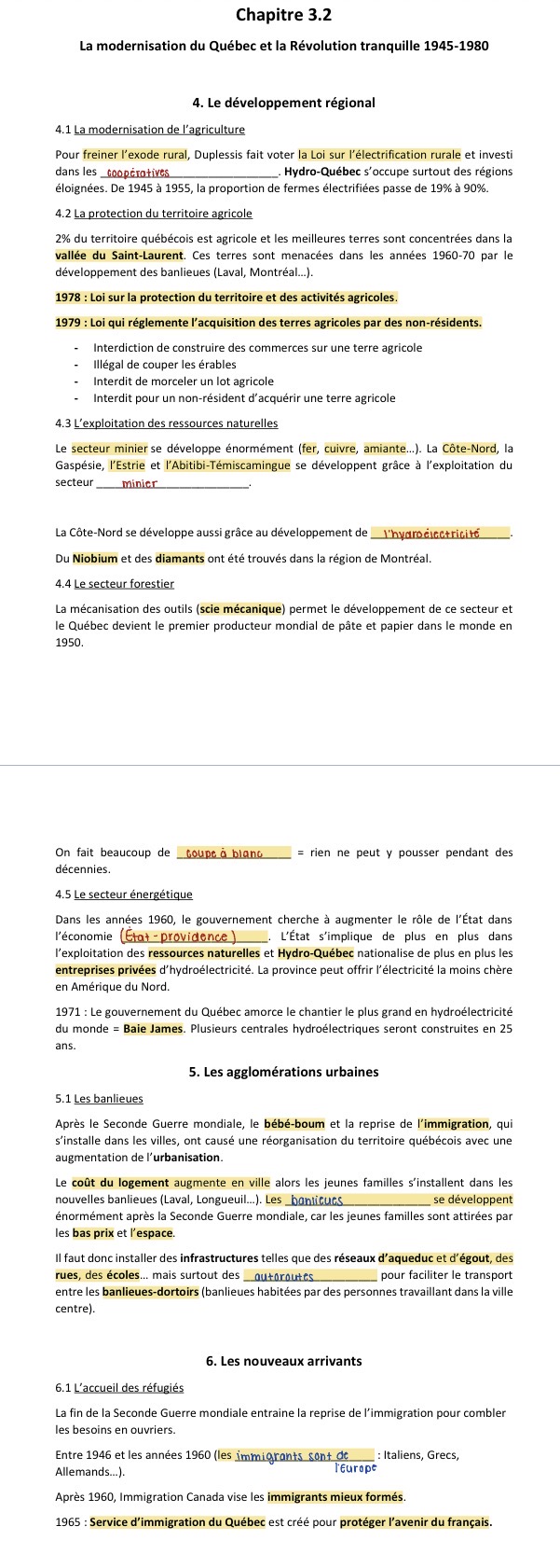 Photo d'un cours de  Modernisation Québec Révolution Tranquille