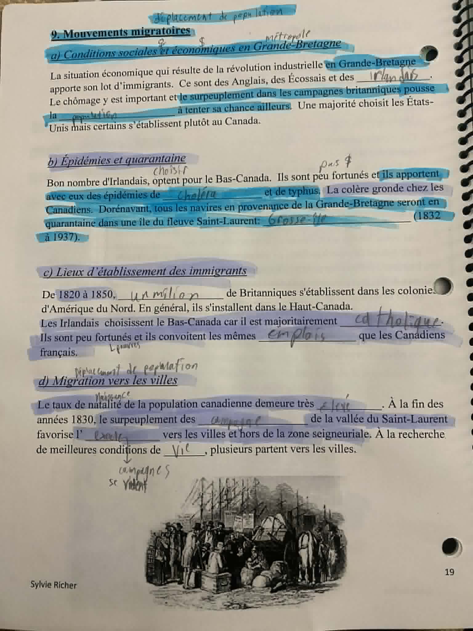 Photo d'un cours de  Mouvements migratoires au Canada