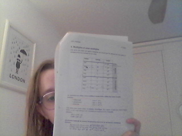 Photo d'un cours de  Multiplications et Matrices Mathématiques
