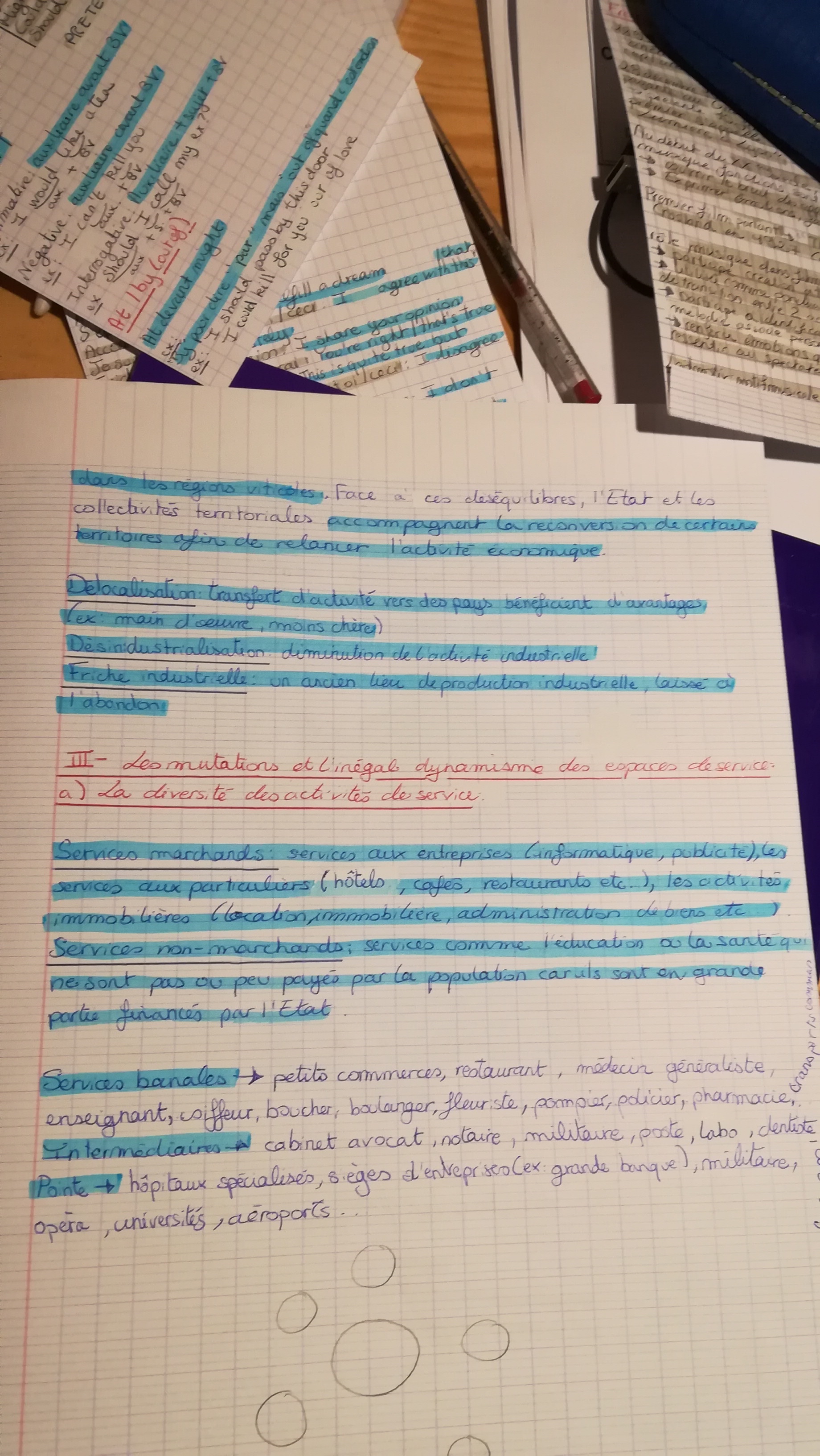 Photo d'un cours de  Mutations et dynamiques des services