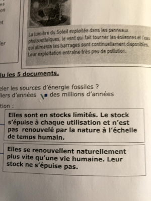 Photo d'un cours de  Énergies fossiles et renouvelables