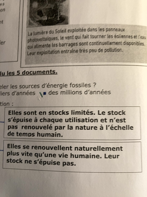 Photo d'un cours de  Énergies fossiles et renouvelables