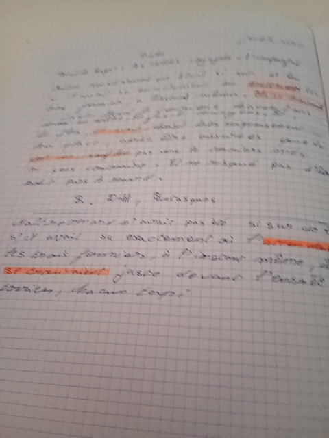 Photo d'un cours de  Notes sur la biologie cellulaire