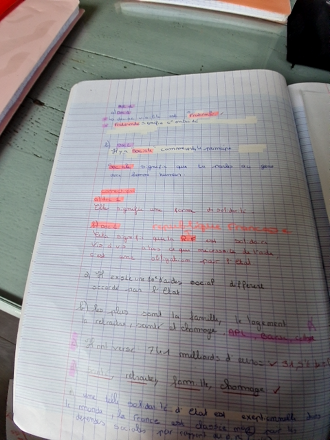 Photo d'un cours de  Notes sur la protection sociale