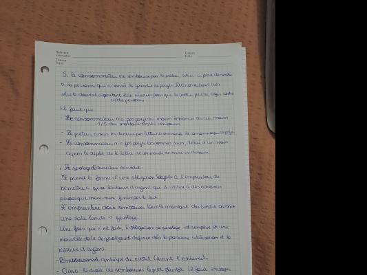 Photo d'un cours de  Obligations et Remboursement de Prêts