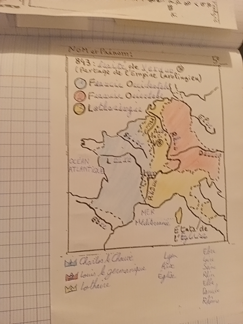 Photo d'un cours de  Partage de l'Empire Carolingien