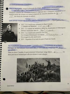 Photo d'un cours de  Participation canadienne à la guerre