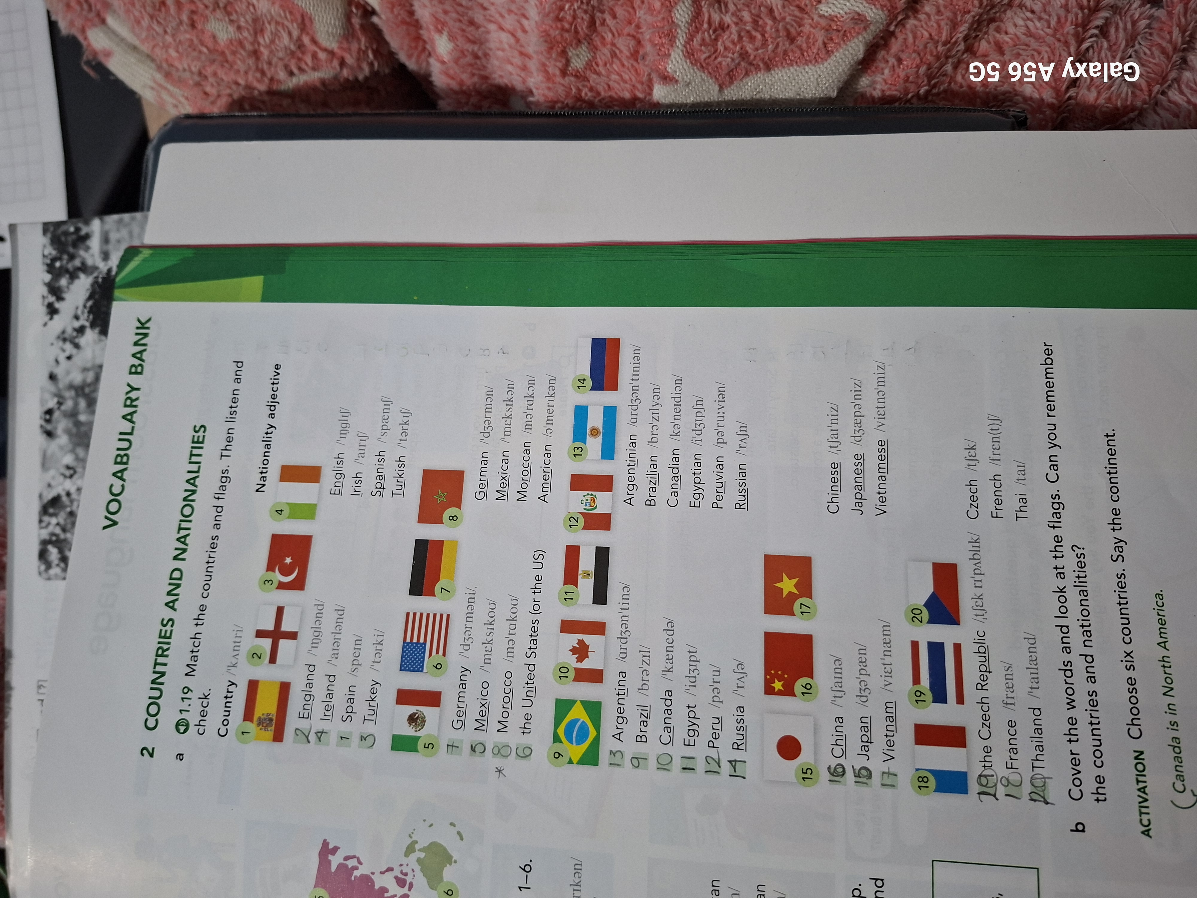 Photo d'un cours de  Pays et Nationalités en Anglais