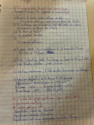 Photo d'un cours de  Principes démocratiques en France