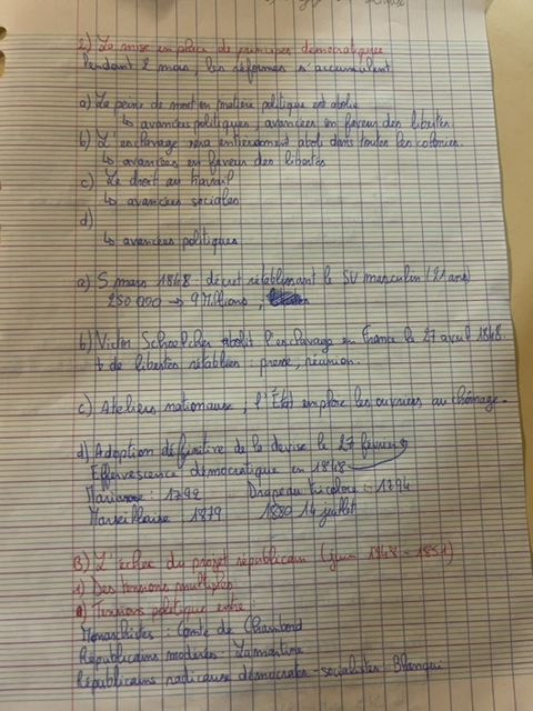 Photo d'un cours de  Principes démocratiques en France