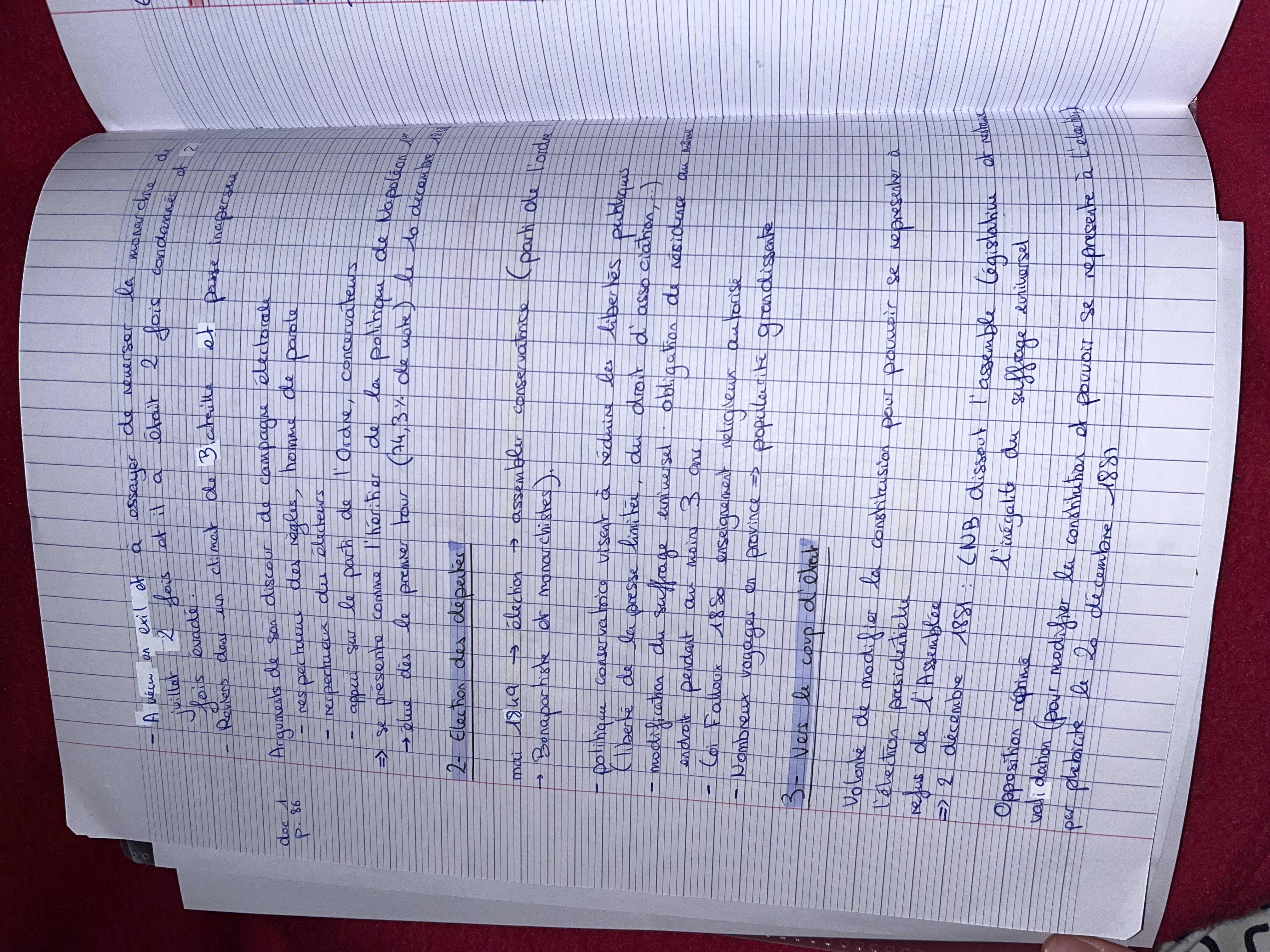 Photo d'un cours de  Période politique France 1848-1851