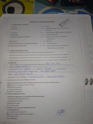 Photo d'un cours de  Questionnaire d'éducation physique