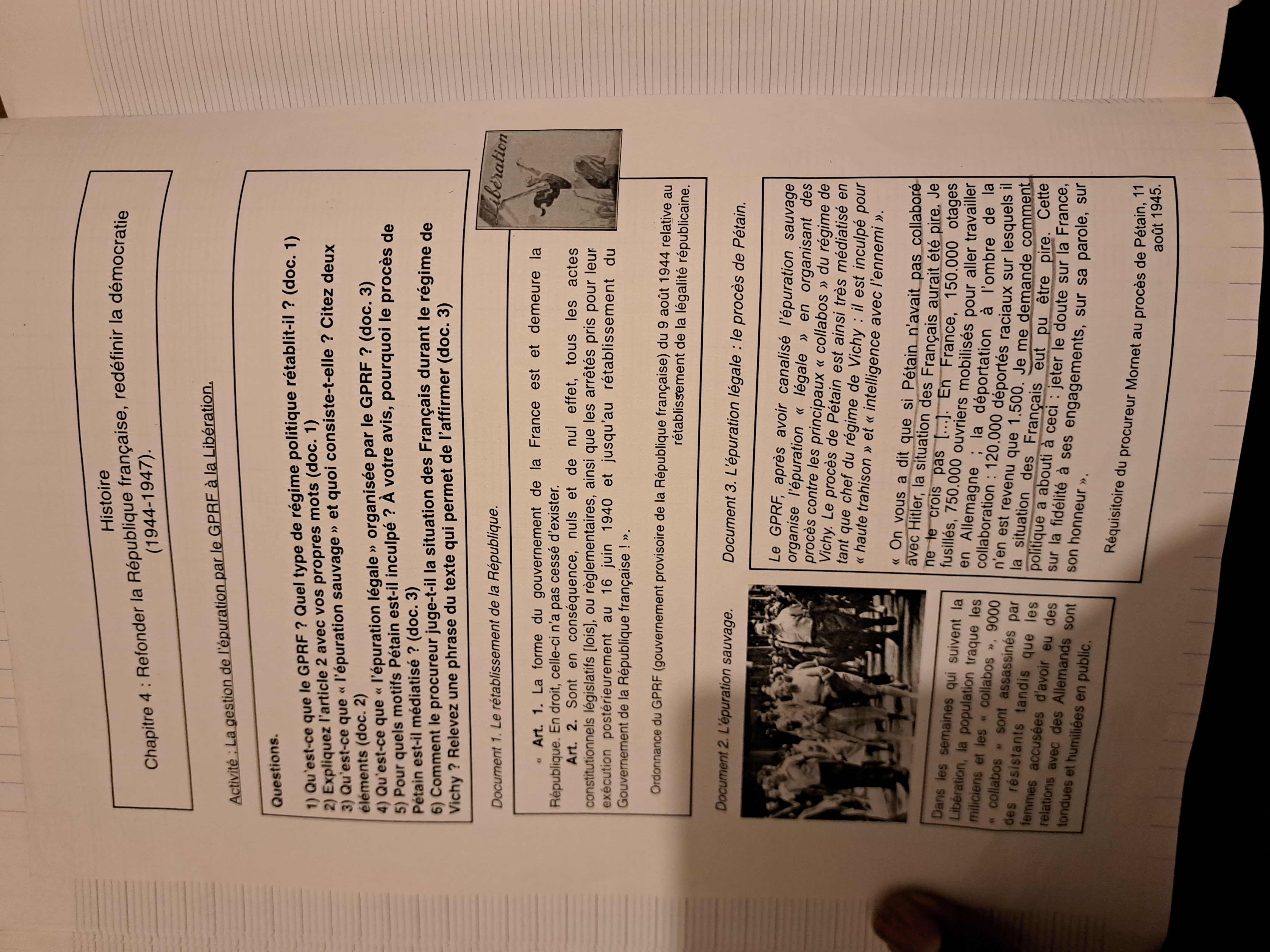 Photo d'un cours de  Refondation de la République française