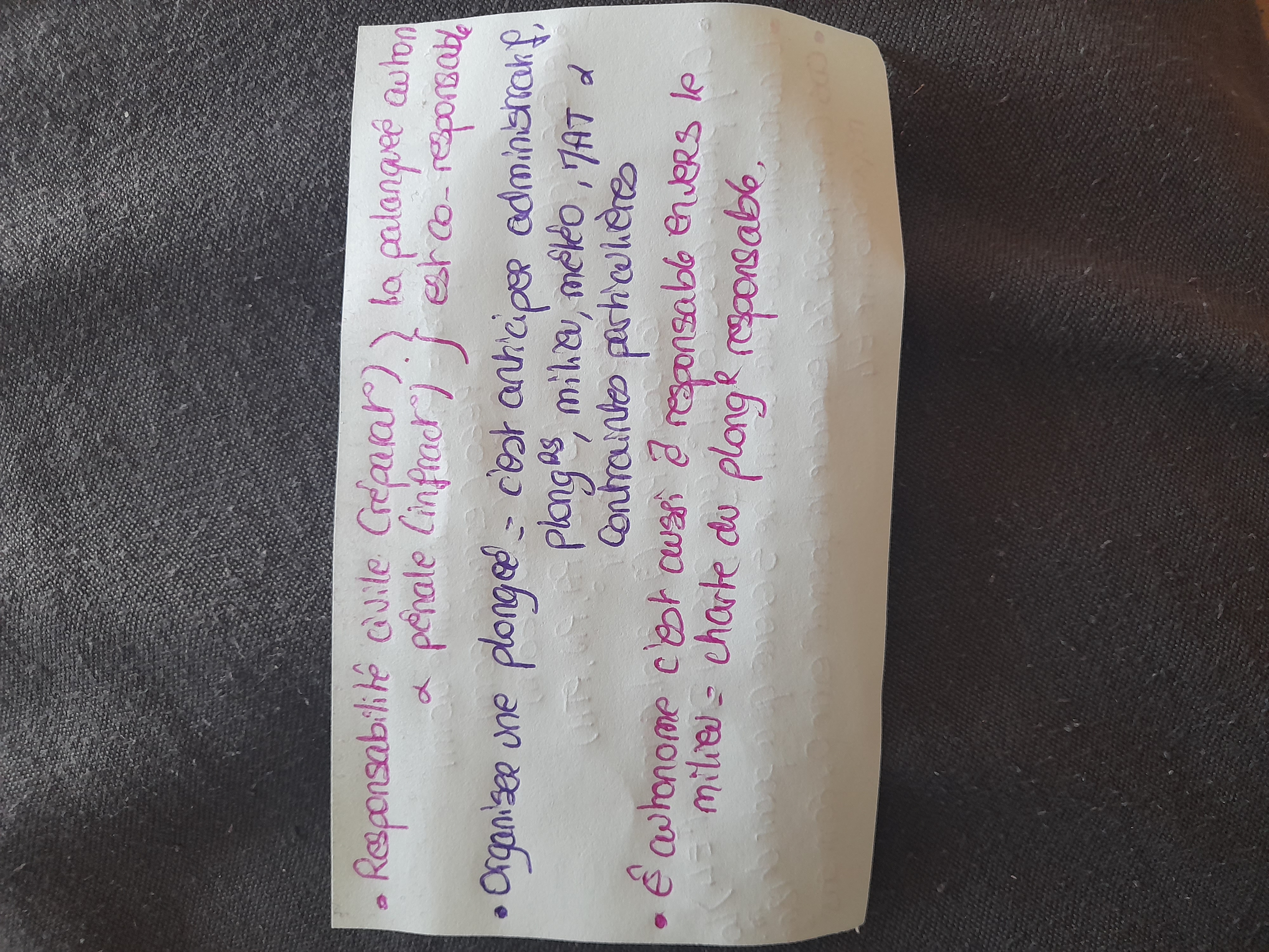 Photo d'un cours de  Responsabilités et Organisation en Plongée
