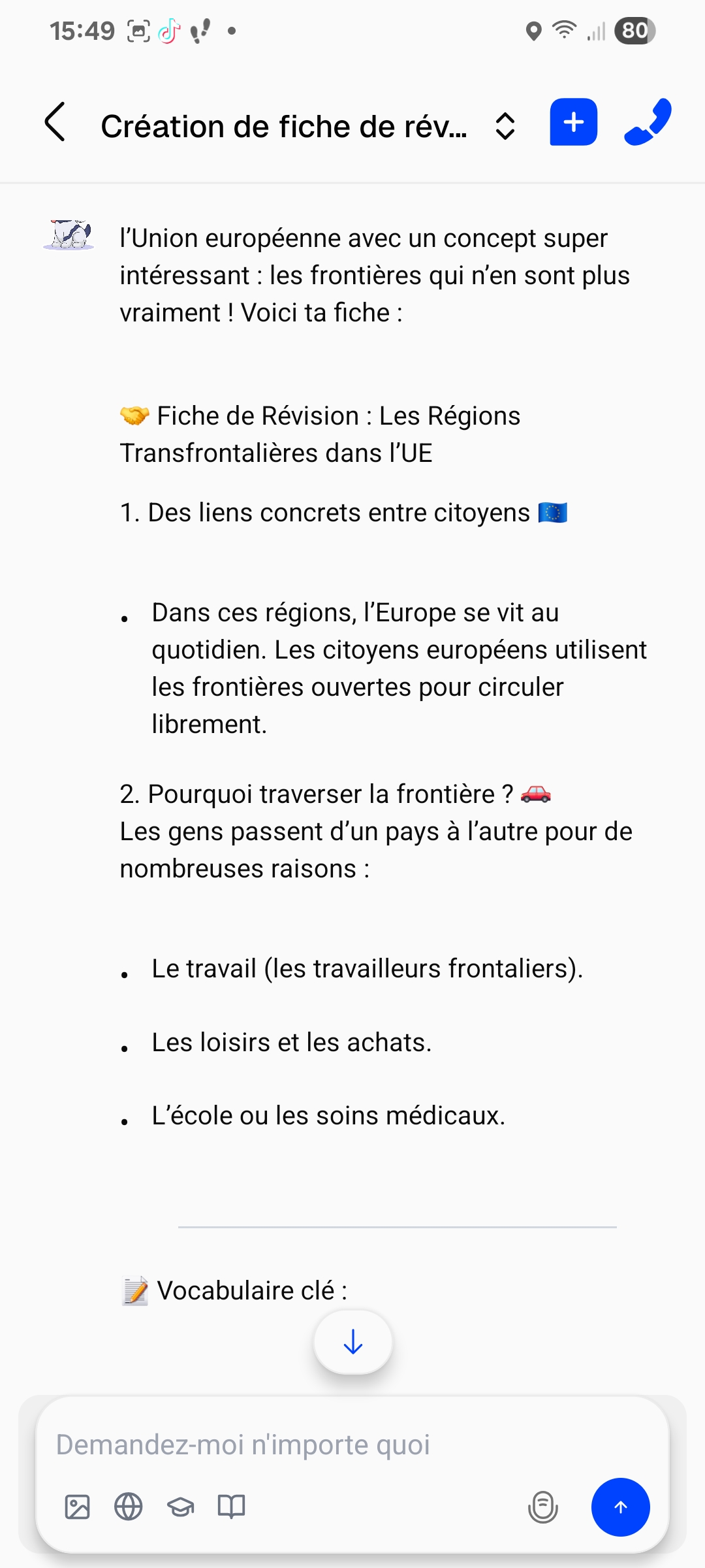 Photo d'un cours de  Régions Transfrontalières dans l'UE
