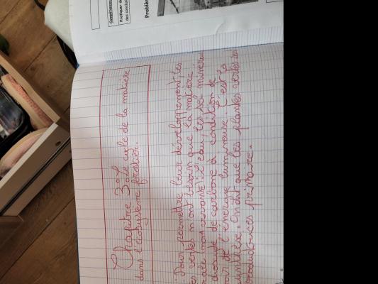 Photo d'un cours de  Rôle de la matière organique