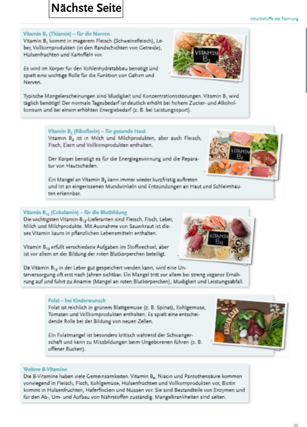Photo d'un cours de  Rôles et Sources des Vitamines