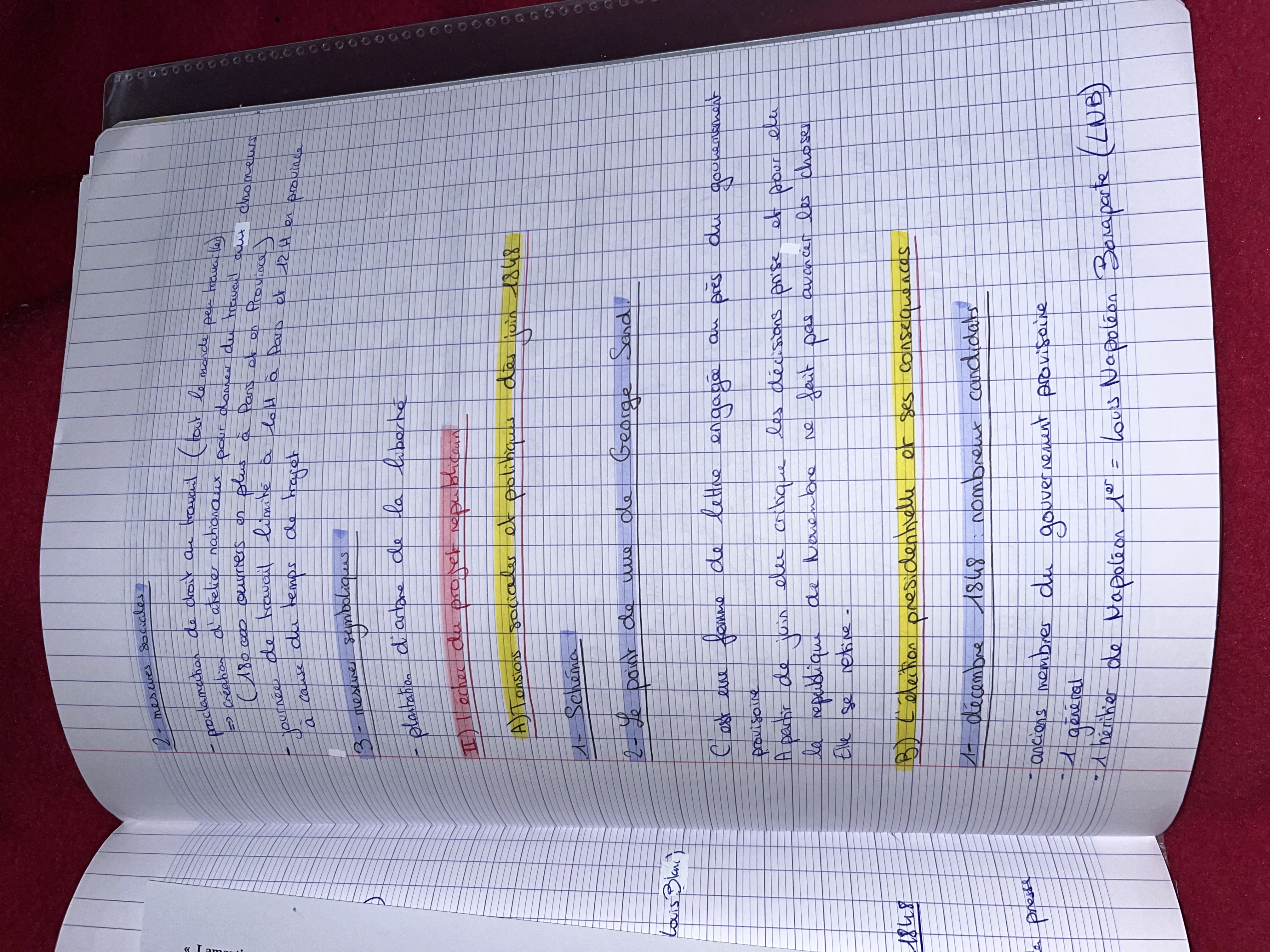 Photo d'un cours de  République et tensions en 1848