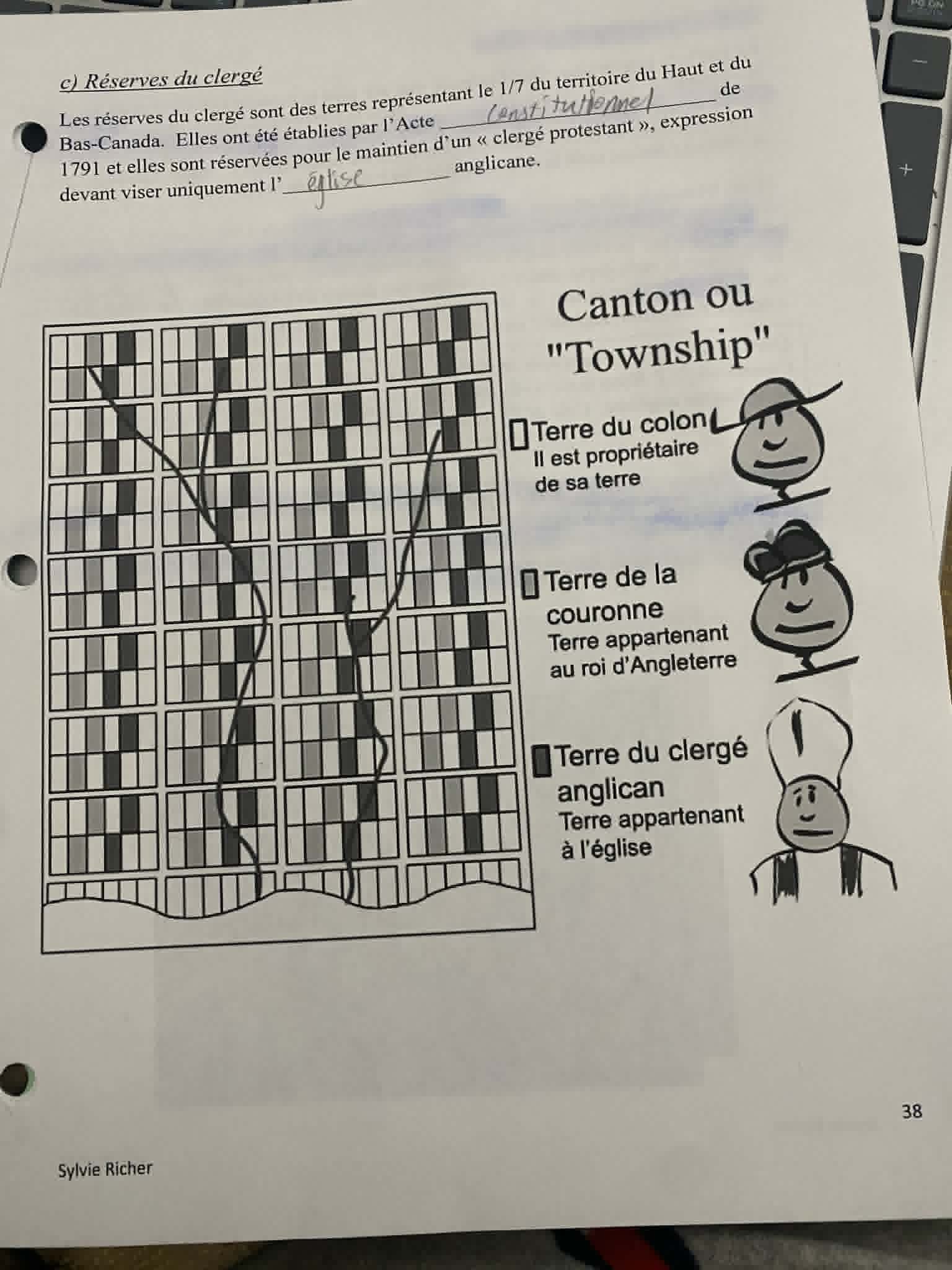 Photo d'un cours de  Réserves du clergé au Canada