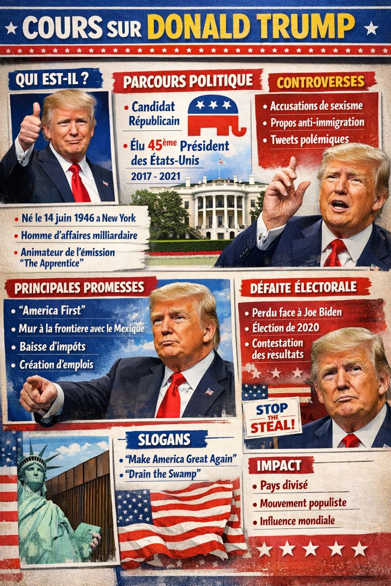 Photo d'un cours de  Résumé de Donald Trump