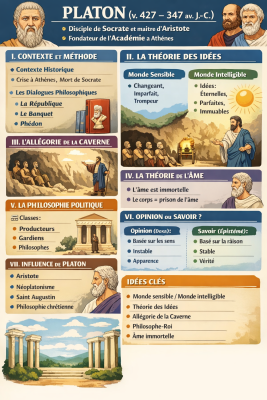 Photo d'un cours de  Résumé des concepts de Platon