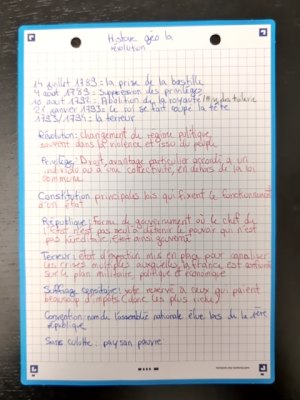 Photo d'un cours de  Révolution française : événements et concepts