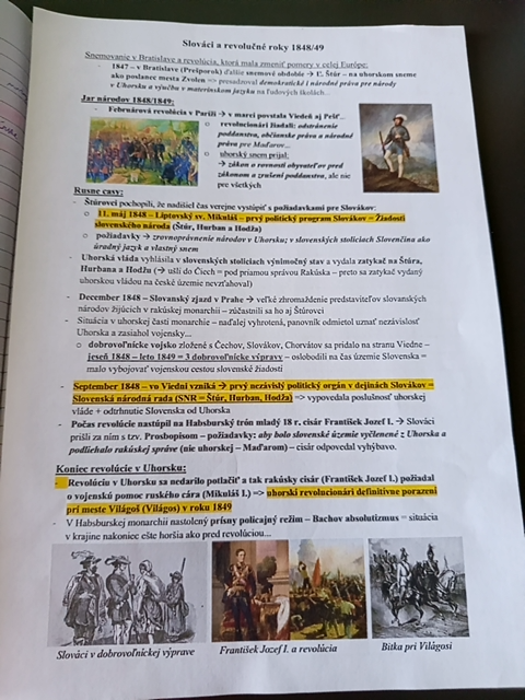 Photo d'un cours de  Révolutions Slovaques 1848-1849